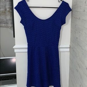 Blue off the shoulder dress